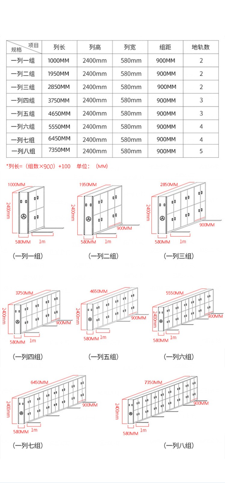 凌訊智能檔案密集柜規(guī)格尺寸